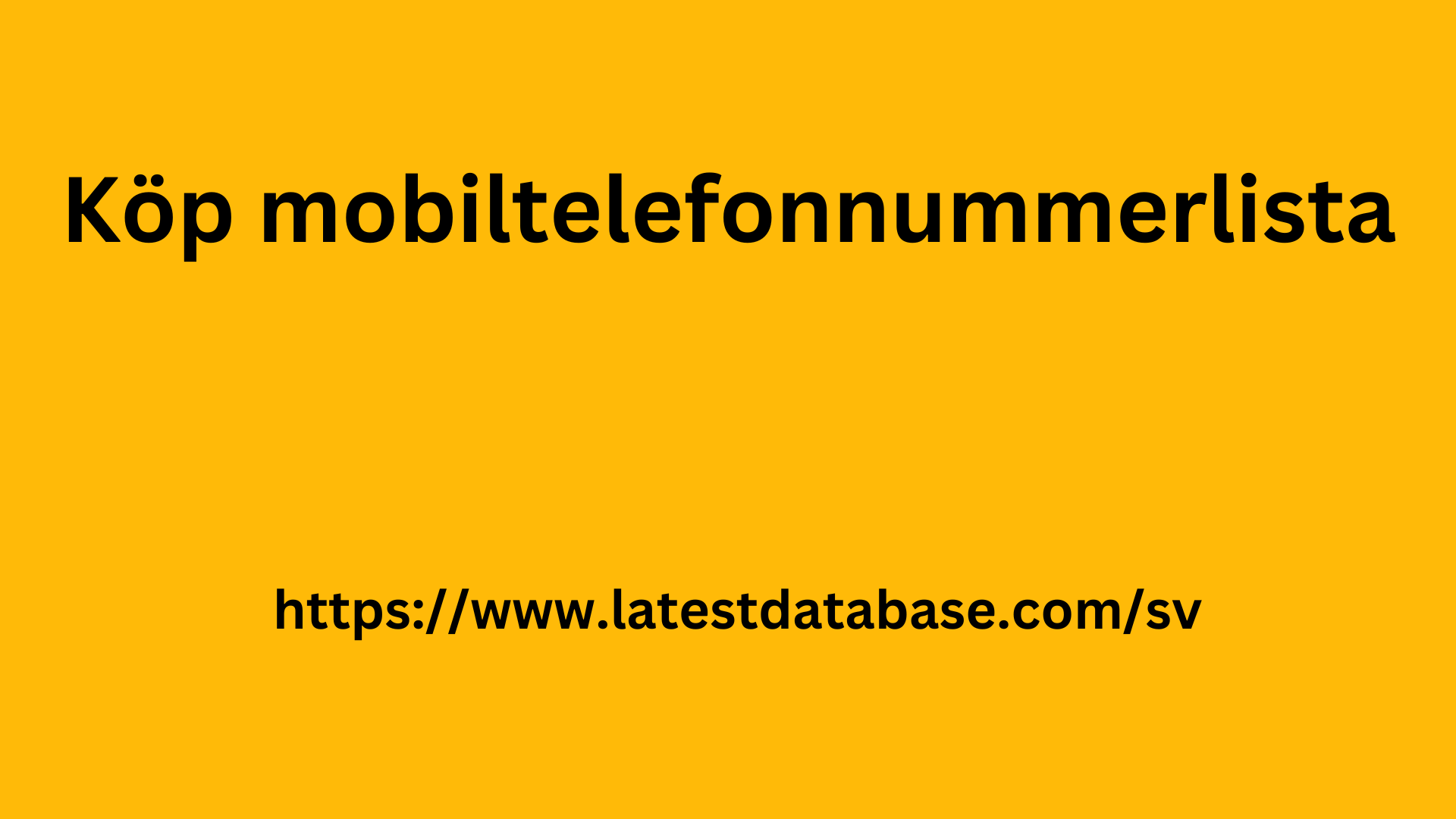 Köp mobiltelefonnummerlista