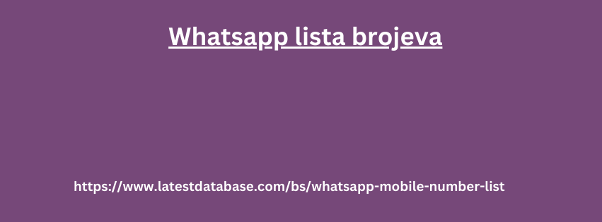 Whatsapp lista brojeva 