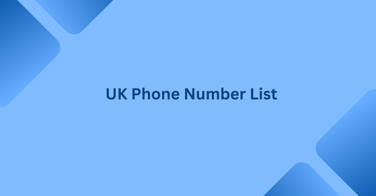 uk phone number list