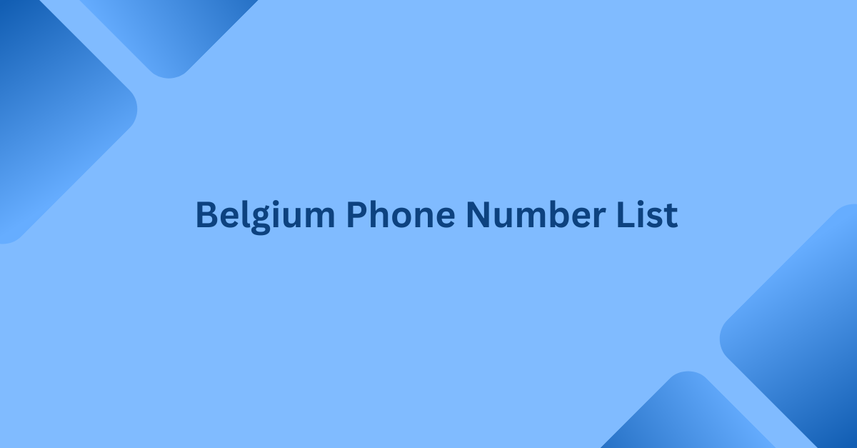 belgium phone number list