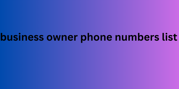 business owner phone numbers list