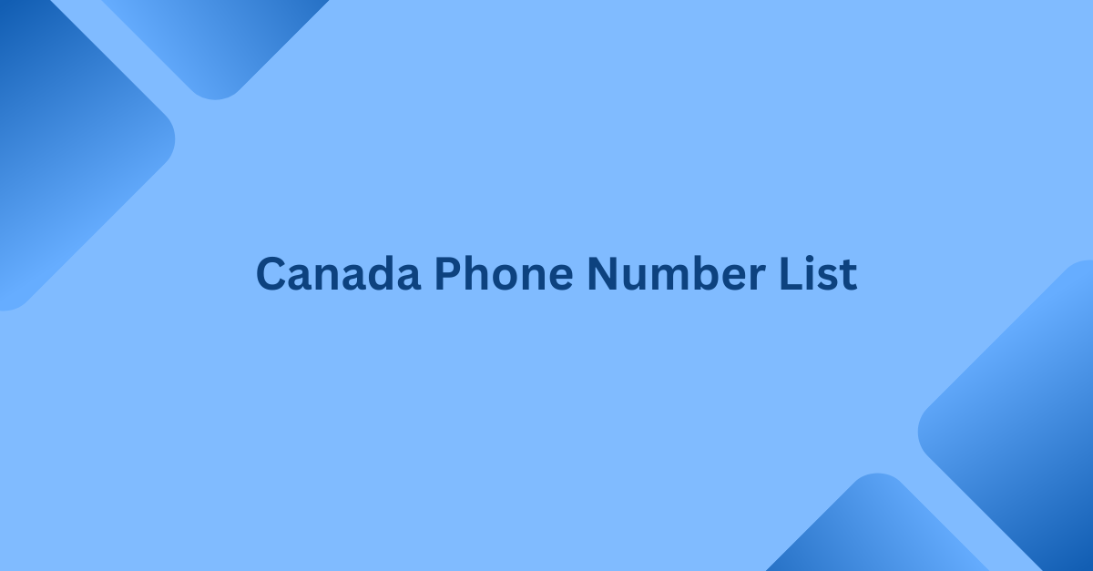 canada phone number list