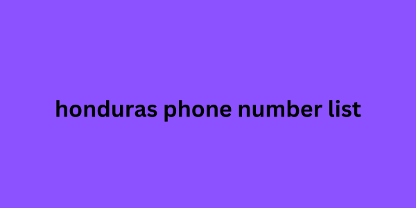 honduras phone number list