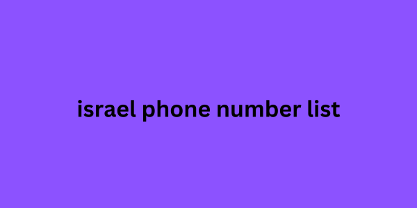 israel phone number list