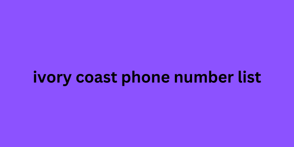 ivory coast phone number list